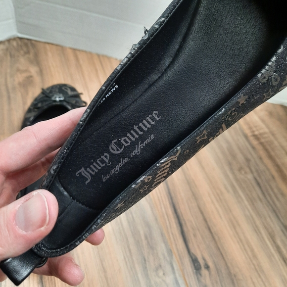 Juicy Couture Size 3 Van Ness Black Ballet Shoe - Picture 4 of 9